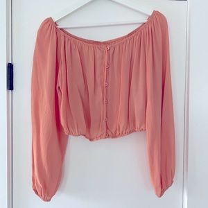 Reformation STUNNING crop top, XS, peach color